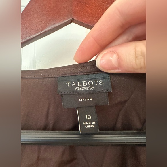 Talbots Brown Ruffle Front Blouse - Picture 3 of 3